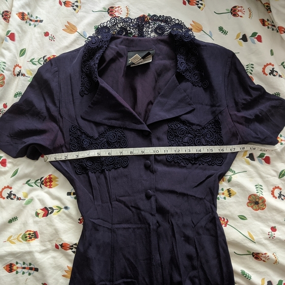 Vintage long button-up dress with short sleeves - Picture 10 of 10